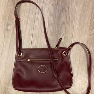 Roots leather crossbody purse